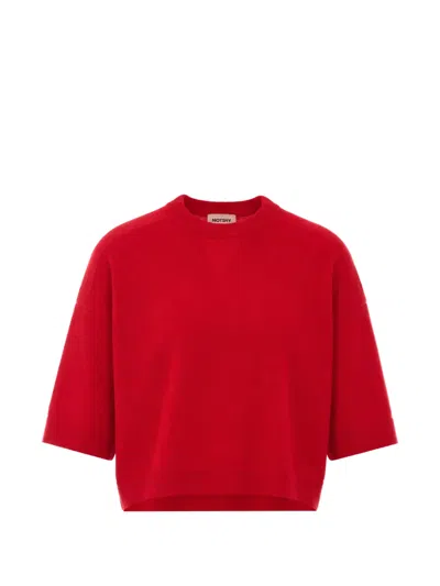 Not Shy Lilou Short-sleeve Sweater In Red