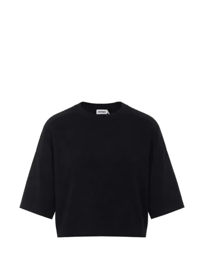 Not Shy Lilou Short-sleeved Sweater In Black