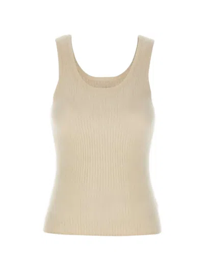 Not Shy Mae Ribbed Top In Neutral