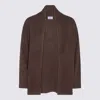 Not Shy Open-front Cardigan In Brown