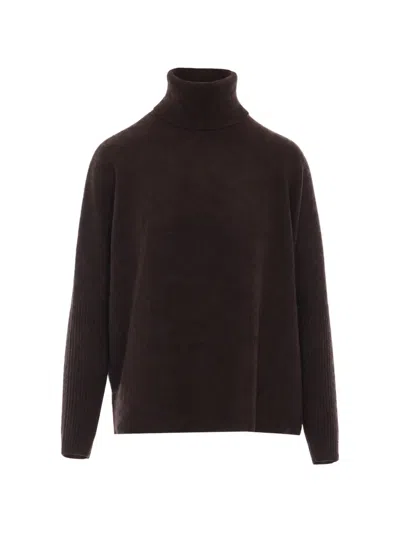 Not Shy Margareth High-neck Sweater In Brown