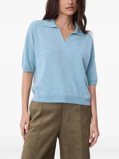 Not Shy Myles Polo Top In Blue