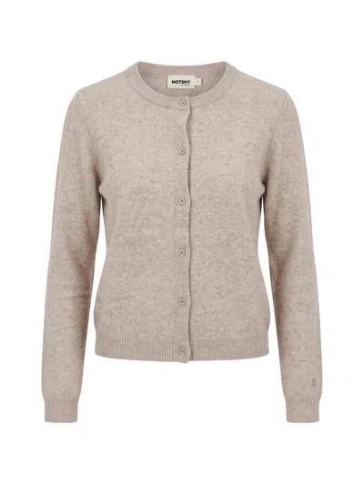 Not Shy Naline Button-up Knitted Cashmere Cardigan In Pink