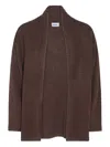 Not Shy Open-front Cardigan In Brown
