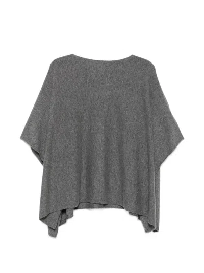 Not Shy `pamina` Poncho In Gray