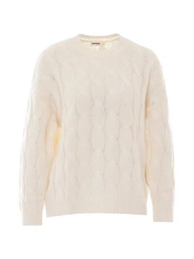 Not Shy Patzi Cable-knit Sweater In Neutral