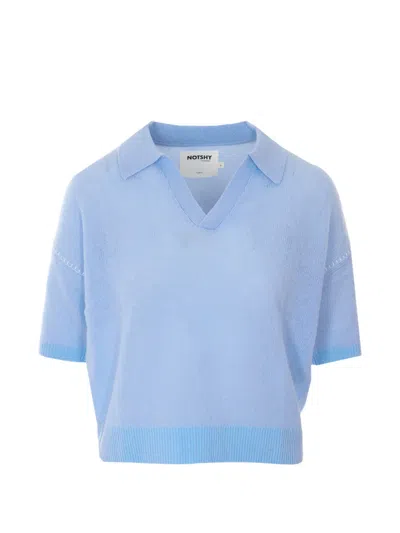 Not Shy Polo Shirt In Blue
