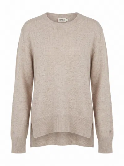 Not Shy `priska` Round Neck Sweater In Beige