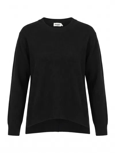 Not Shy `priska` Round Neck Sweater In Black
