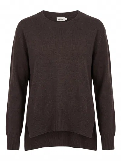 Not Shy `priska` Round Neck Sweater In Brown