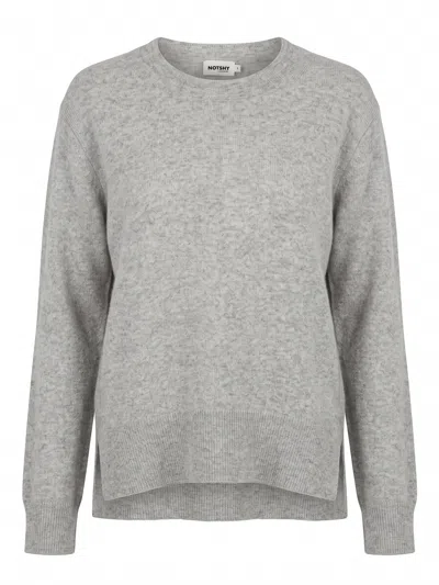 Not Shy `priska` Round Neck Sweater In Gray