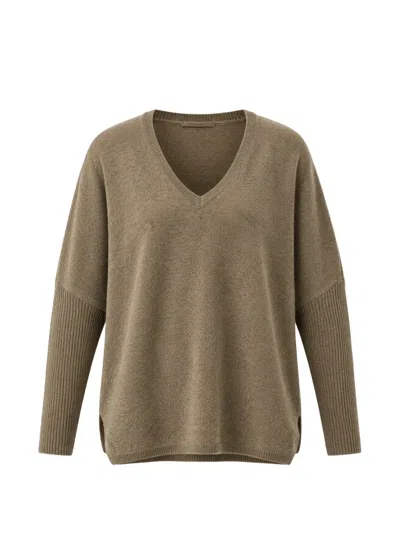 Not Shy Ribbed-knit Cashmere Sweater In Neutral