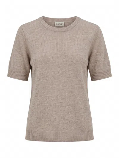 Not Shy `sidonie` Round Neck Sweater In Beige