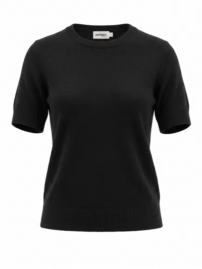 Not Shy `sidonie` Round Neck Sweater In Black