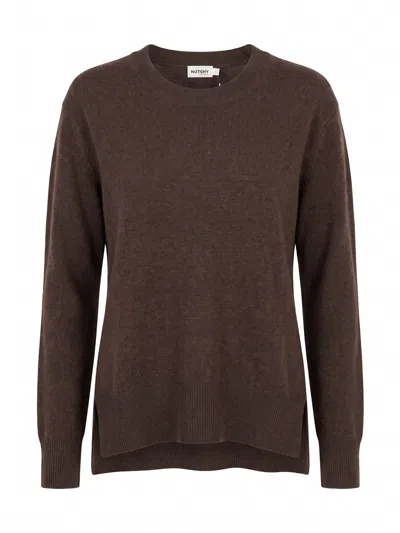 Not Shy `sidonie` Round Neck Sweater In Brown