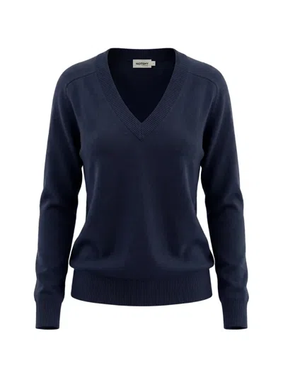 Not Shy V-neck Cashmere Sweater In Blue