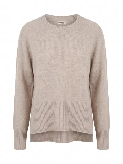 Not Shy `xenia` Round Neck Sweater In Beige