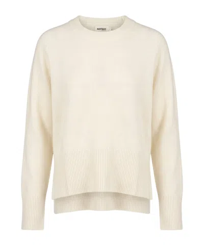Not Shy Xenia Round Neck Sweater In Neutral