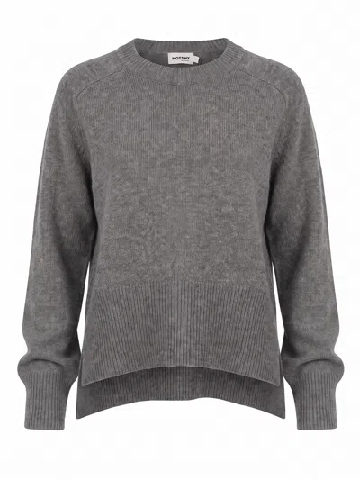 Not Shy `xenia` Round Neck Sweater In Gray