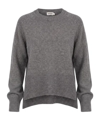 Not Shy Xenia Round Neck Sweater In Gray
