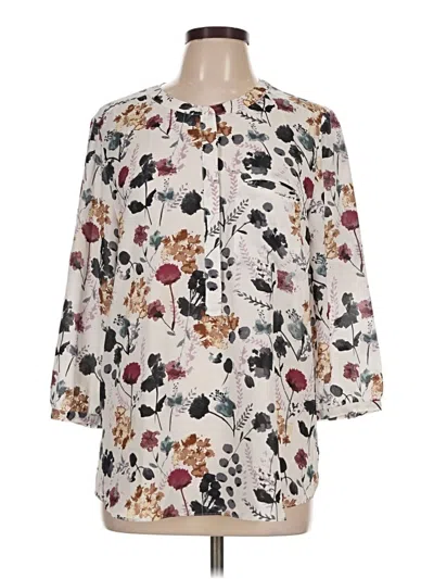 Pre-owned Not Your Daughter's Jeans 3/4 Sleeve Blouse In Ivory