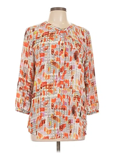 Pre-owned Not Your Daughter's Jeans 3/4 Sleeve Blouse In Orange