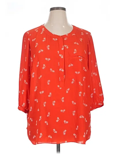 Pre-owned Not Your Daughter's Jeans 3/4 Sleeve Blouse In Orange