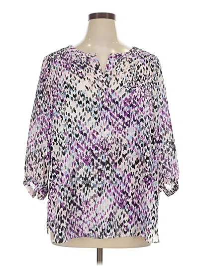 Pre-owned Not Your Daughter's Jeans 3/4 Sleeve Blouse In Purple