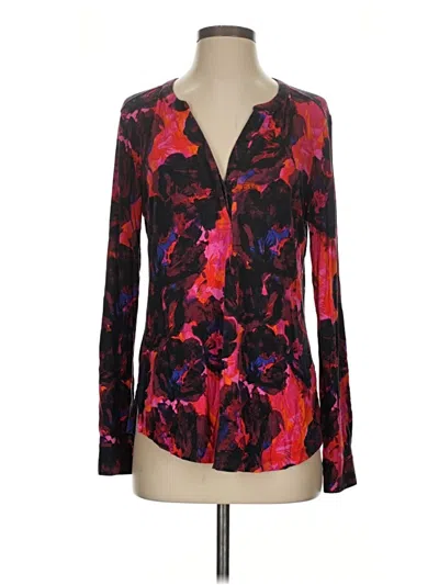 Pre-owned Not Your Daughter's Jeans Long Sleeve Blouse In Burgundy
