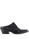 Notabene 50mm Lux Woven Mules In Black
