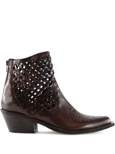 Notabene 50mm Lynx Braided Ankle Boots In Brown