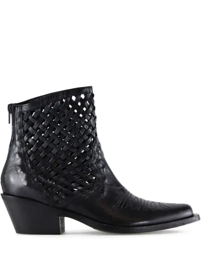 Notabene 50mm Lynx Woven-detail Ankle Boots In Black