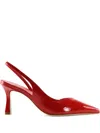 Notabene 70mm Emira Pointed-toe Slingback Pumps In Red