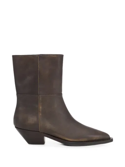 Notabene Alouette Leather Ankle Boots In Brown