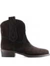 Notabene Anne Suede Western Ankle Boots In Brown