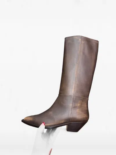 Notabene Ariette Leather Boots In Gray