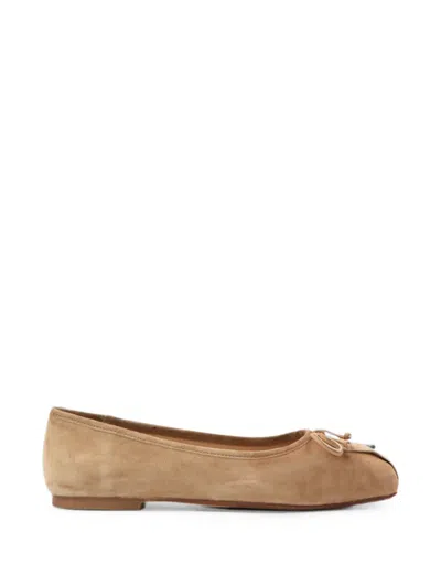 Notabene Bow-detail Square-toe Ballet Flats In Brown