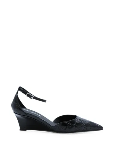 Notabene Crocodile-effect Wedge Sandals In Multi