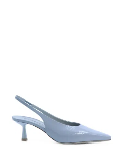 Notabene Emmely Patent-leather Slingback Pumps In Blue