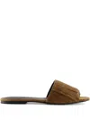 Notabene Féline Fringed Slide Sandals In Brown
