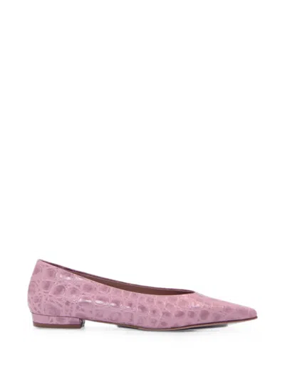 Notabene Gisla Crocodile-effect Ballet Flats In Pink