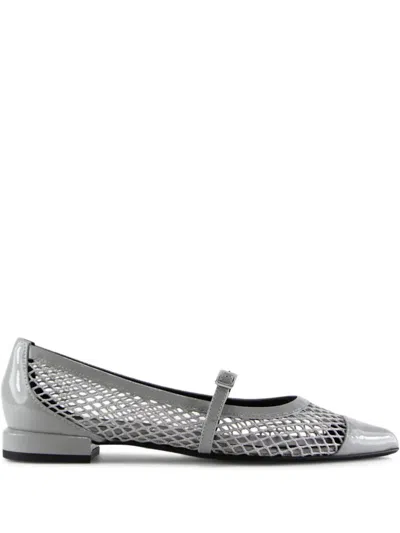 Notabene Pasqualina Mesh-detail Ballet Flats In Gray
