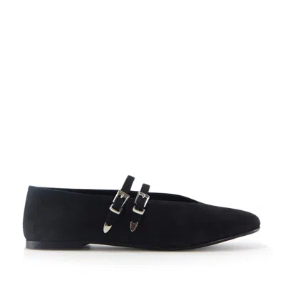 Notabene Women's Barbette Ballerina, Black Suede