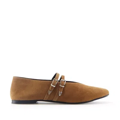 Notabene Women's Barbette Ballerina, Brown Suede