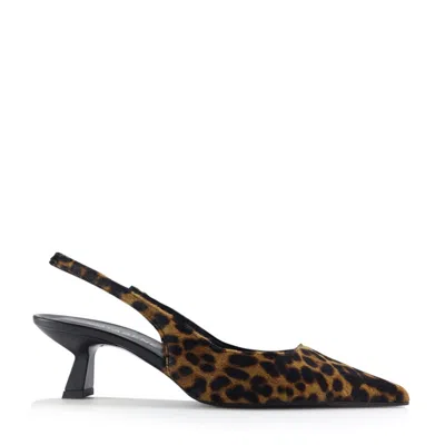 Notabene Women's Black / Brown Elisa Slingback Stilettos, Leopard