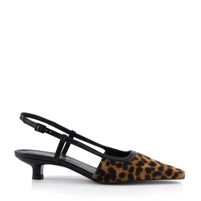 Notabene Women's Brown / Black Elena Slingback Stilettos, Leopard