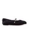 Notabene Women's Carlotta Ballerina, Black Cow Fur In Brown