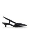 Notabene Women's Elena Slingback Stilettos, Black Leather