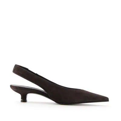 Notabene Women's Eleonora Slingback Stilettos, Dark Brown Suede