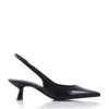 Notabene Women's Elisa Slingback Stilettos, Black Leather In Blue